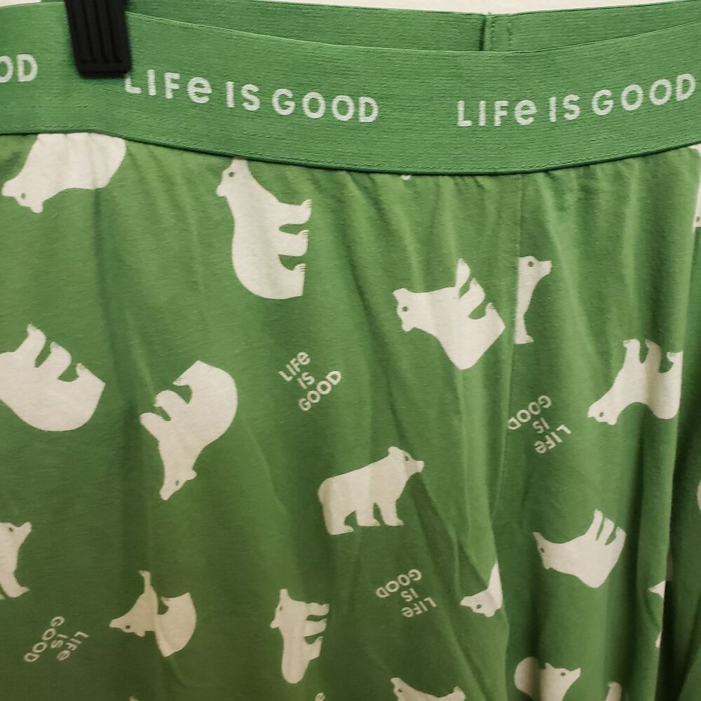 Life is Good Lounge Pajama Pant Green Polar Bear Size Large - Picture 2 of 5